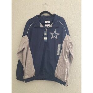 Dallas Cowboys XL  Lined Pullover Navy Blue Star Pockets Jacket New With Tags